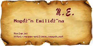 Mogán Emiliána névjegykártya
